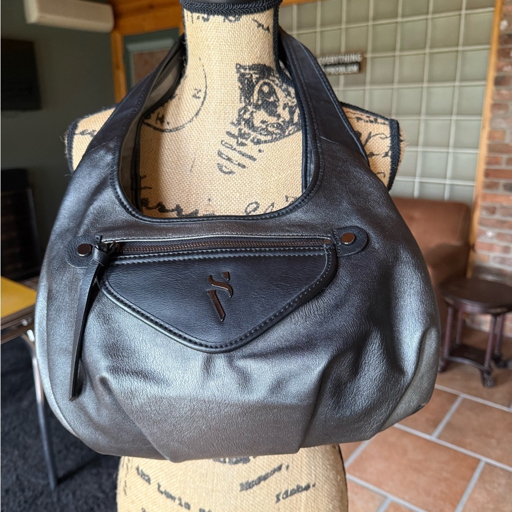 Simply Vera by Vera Wang Black Leather Hobo Bag